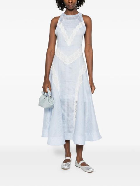 SANDRO lace striped midi dress - Blue - zdjęcie produktu nr 2