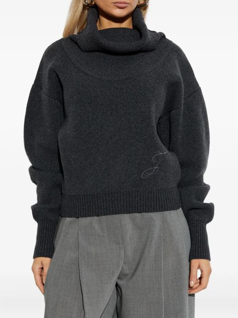 Jacquemus Pallone turtleneck embroidered sweater - Grey