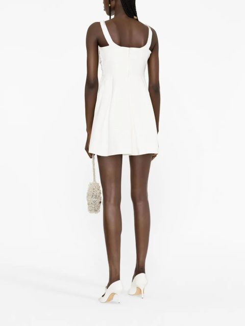Self-Portrait crystal-embellished mini dress - White