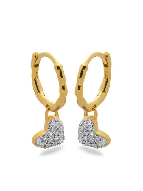 Monica Vinader heart-pendant hoop earrings - Gold - zdjęcie produktu nr 1