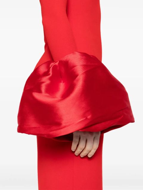 Solace London Talia oversized-cuffs gown - Red
