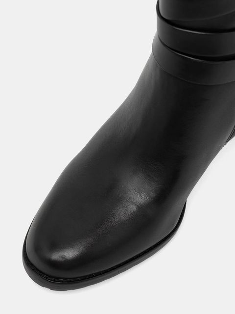 Lauren Ralph Lauren kozaki skórzane Cllns Tl Hl damskie kolor czarny na słupku 802967777001