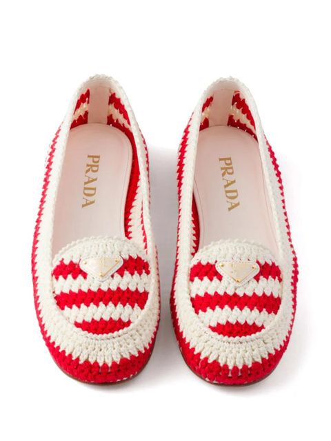 Prada crochet loafers - Red