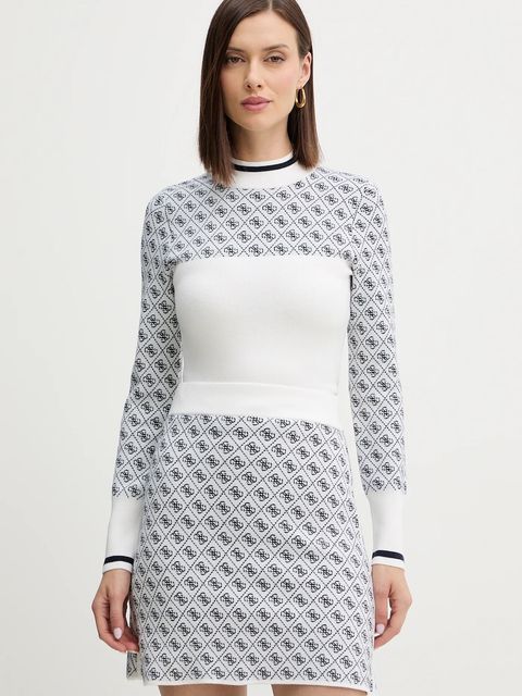 Guess sweter z dodatkiem wełny AUBREY damski kolor beżowy z półgolfem W5BR24 Z3JD2 - zdjęcie produktu nr 1