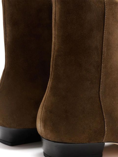 STAUD zipped block-heel ankle boots - Brown