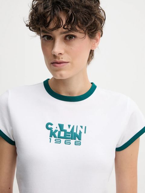 Calvin Klein Jeans t-shirt damski kolor biały LV047D208G