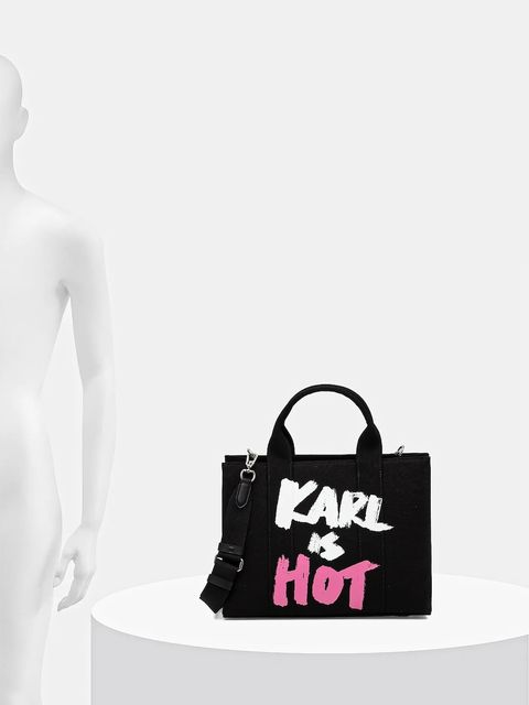 Karl Lagerfeld torebka bawełniana Karl Lagerfeld x Paris Hilton kolor czarny A4W50075