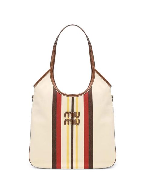 Miu Miu striped-pattern tote bag - Neutrals - zdjęcie produktu nr 1