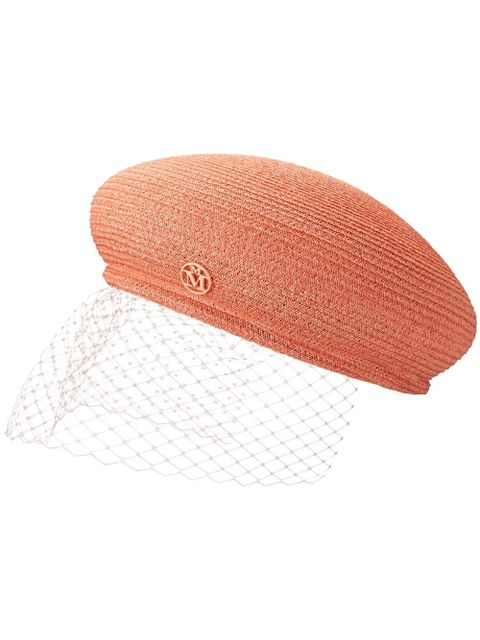 Maison Michel New Bonnie veil-detail beret - Orange - zdjęcie produktu nr 1