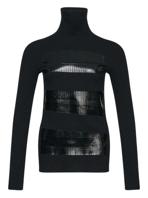 MM6 Maison Margiela ribbed turtleneck sweater - Black - zdjęcie produktu nr 1