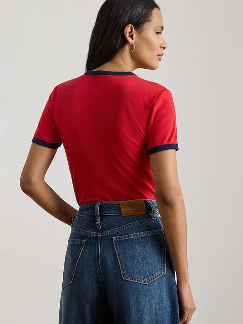 Lauren Ralph Lauren t-shirt basic damski z bawełną - zdjęcie produktu nr 1