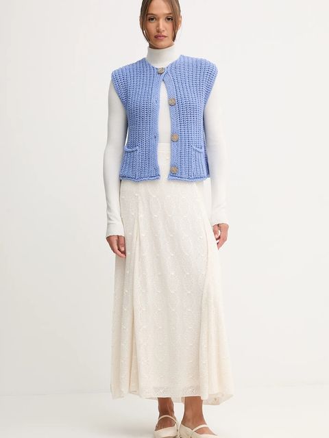 Pedro del Hierro kamizelka damski kolor niebieski ciepły 5502015 - zdjęcie produktu nr 2