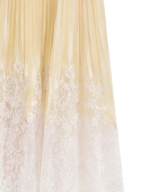 Self-Portrait lace pleated midi skirt - Neutrals - zdjęcie produktu nr 2