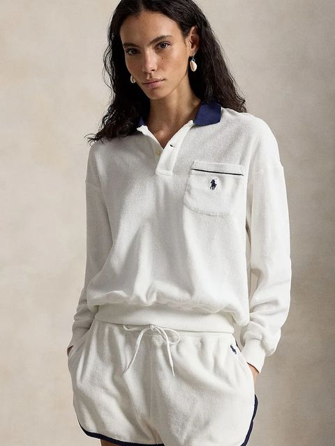 Polo Ralph Lauren bluza damska bawełniana LT WT COTTON TERRY-KNT-POLO - zdjęcie produktu nr 1
