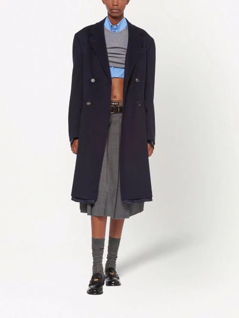 Miu Miu Prince Of Wales-check wool skirt - Grey