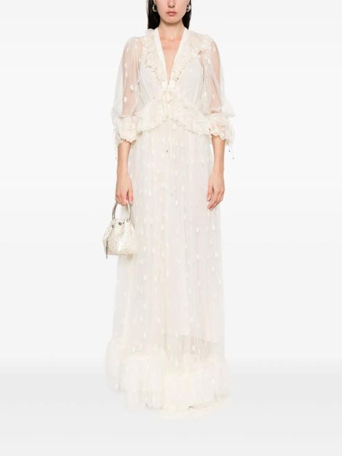 Chloé floral-embroidered maxi dress - White - zdjęcie produktu nr 2