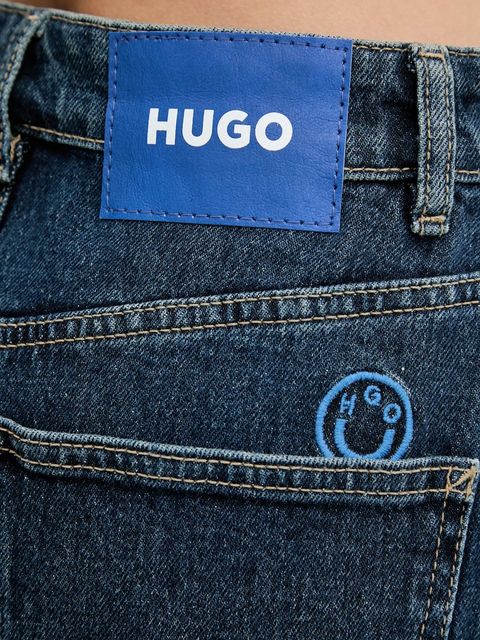 Hugo Blue spódnica jeansowa kolor granatowy midi rozkloszowana 50541569