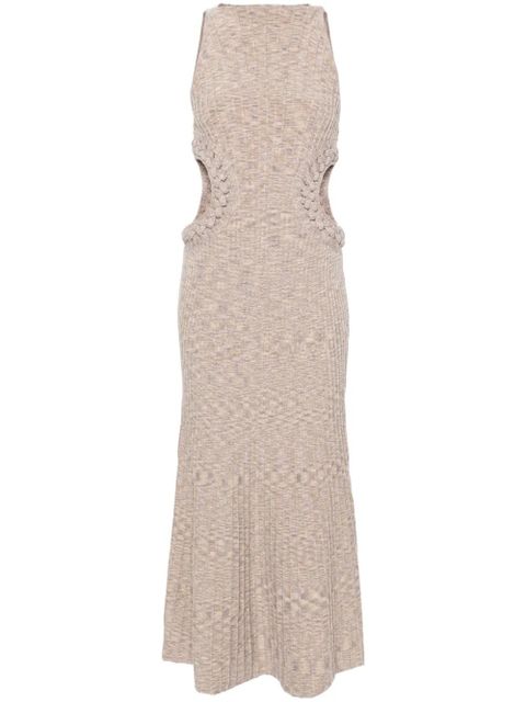 Cult Gaia Andreas ribbed-knit midi dress - Neutrals - zdjęcie produktu nr 1