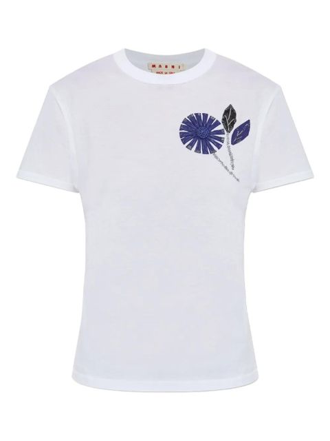 Marni embroidered flower T-shirt - White - zdjęcie produktu nr 1