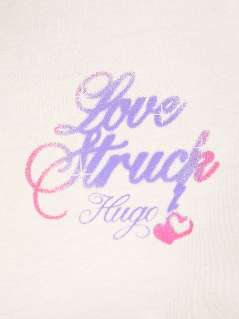 Hugo Blue t-shirt bawełniany damski kolor beżowy 50547957