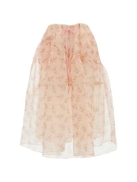 Simone Rocha floral-patterned midi skirt - Neutrals - zdjęcie produktu nr 1