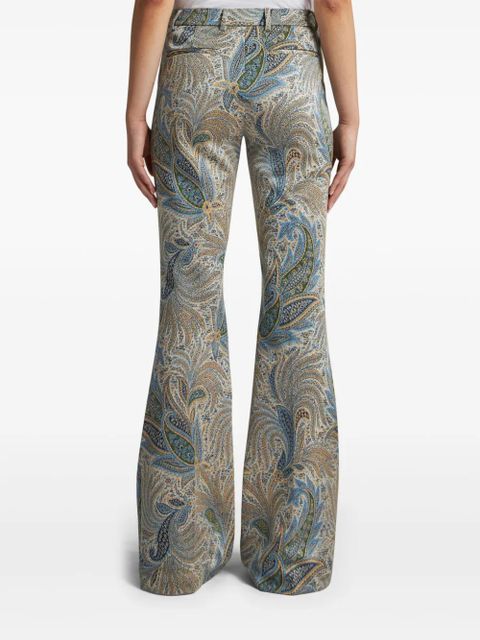 ETRO paisley-jacquard trousers - Blue