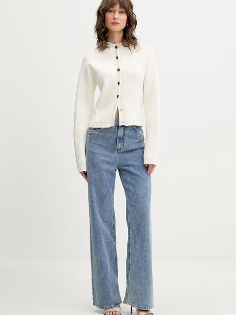 Never Fully Dressed kardigan damski kolor beżowy NFDKN676 - zdjęcie produktu nr 2