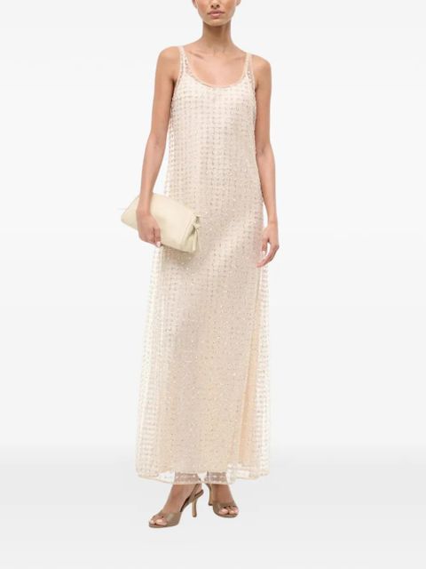 STAUD Aurielle star-embellished maxi dress - Neutrals - zdjęcie produktu nr 2