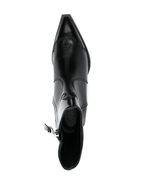 Aeyde Alby 30mm pointed-toe leather boots - Black