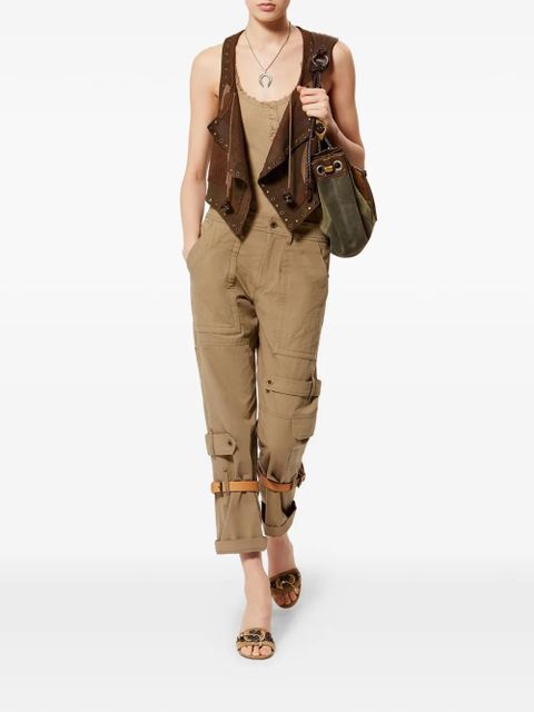 ISABEL MARANT Kelby asymmetrical patchwork vest - Brown - zdjęcie produktu nr 2