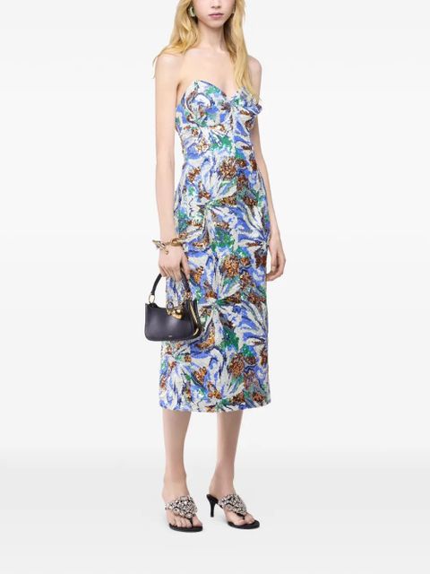 Rabanne floral sequin-embroidered midi dress - Blue - zdjęcie produktu nr 2