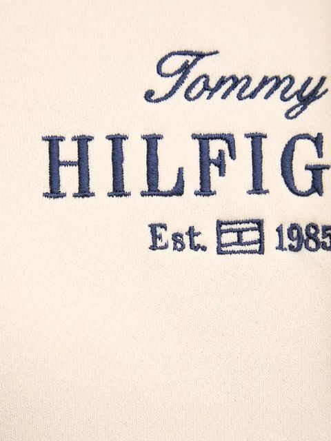 Tommy Hilfiger bluza bawełniana damska kolor beżowy z kapturem z aplikacją WW0WW45528