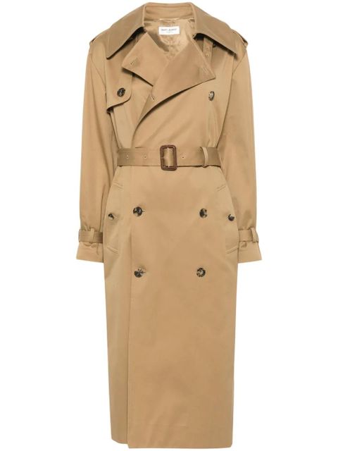 Saint Laurent cotton trench coat - Neutrals