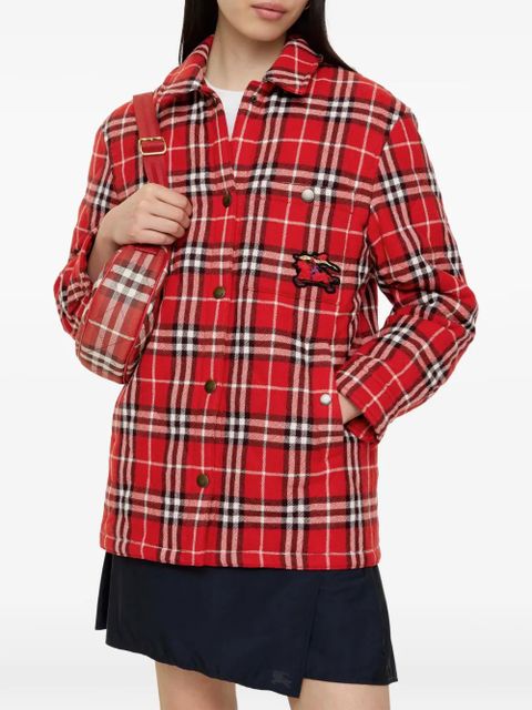 Burberry check appliquéd wool jacket - Red - zdjęcie produktu nr 2