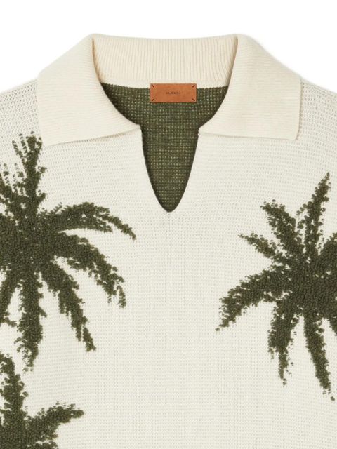 Alanui palm tree-print polo-neck sweater - Neutrals