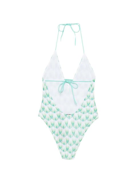 Missoni V-neck patterned swimsuit - White - zdjęcie produktu nr 2