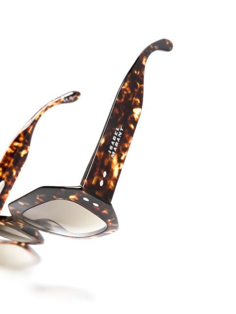 Isabel Marant Eyewear tortoiseshell geometric-frame sunglasses - Brown
