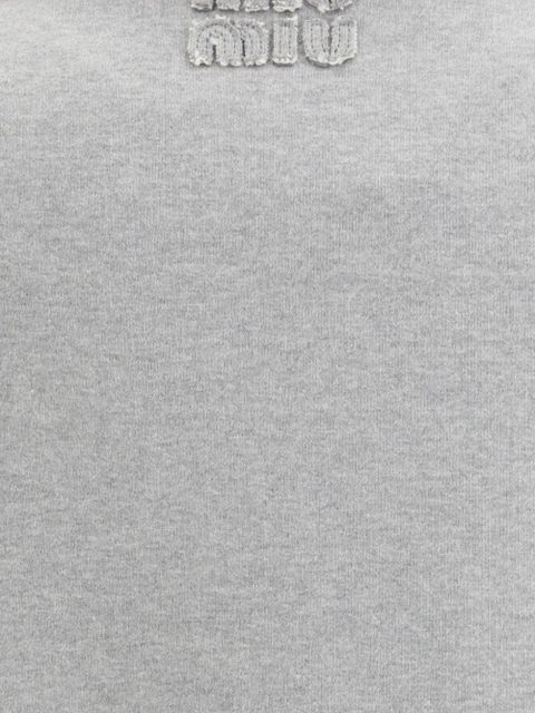 Miu Miu oblique-zip logo sweatshirt - Grey