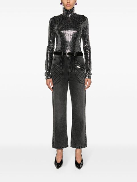 ISABEL MARANT Joyela sequined top - Black