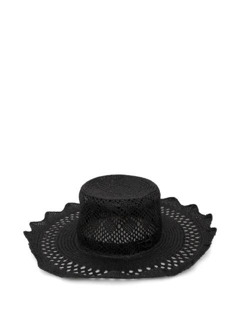 Ruslan Baginskiy cut out-detail straw hat - Black - zdjęcie produktu nr 1