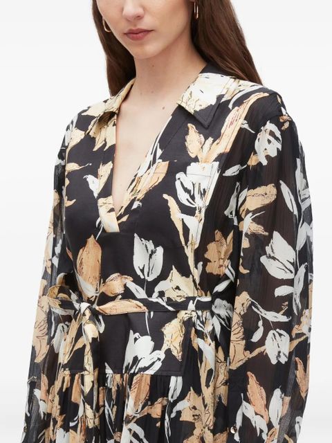 3.1 Phillip Lim floral-print belted midi dress - Black