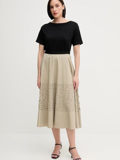 Sandro Ferrone spódnica kolor zielony midi rozkloszowana S18XBERAKO - zdjęcie produktu nr 2