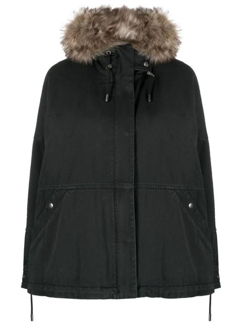 Yves Salomon detachable-hood padded parka - Blue - zdjęcie produktu nr 1