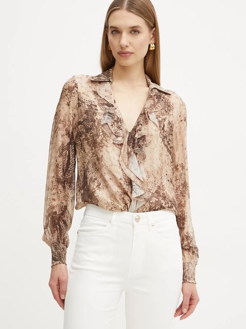 Guess bluzka z domieszką jedwabiu SOAVE - zdjęcie produktu nr 1