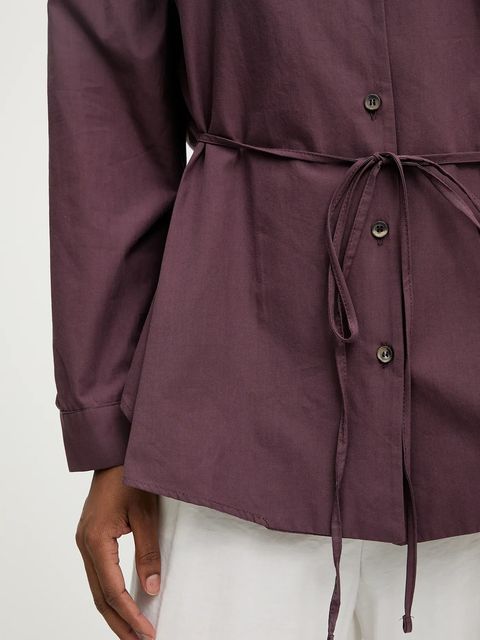 Answear.LAB koszula bawełniana damska kolor bordowy regular z kołnierzykiem klasycznym