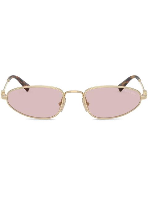 Miu Miu Eyewear oval-frame sunglasses - Gold - zdjęcie produktu nr 1