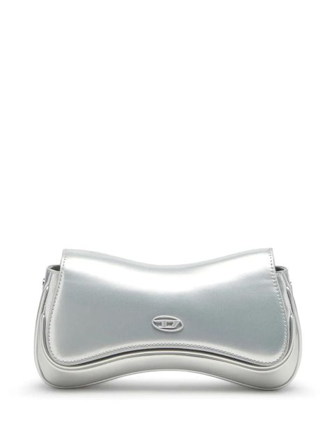 Diesel logo-plaque clutch bag - Silver - zdjęcie produktu nr 1