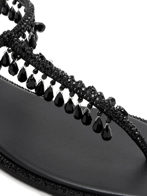 René Caovilla teardrop-beads embellished sandals - Black