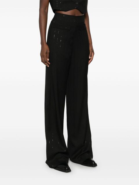 SANDRO sequined palazzo pants - Black