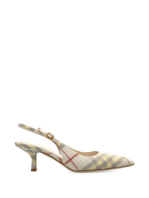 Burberry checked slingback heeled pumps - Neutrals - zdjęcie produktu nr 1